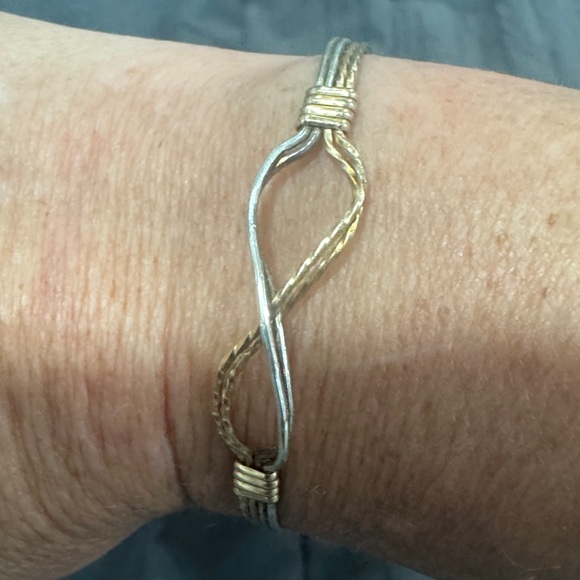 Silver and Gold Infinity Bracelet - Picture 2 of 6